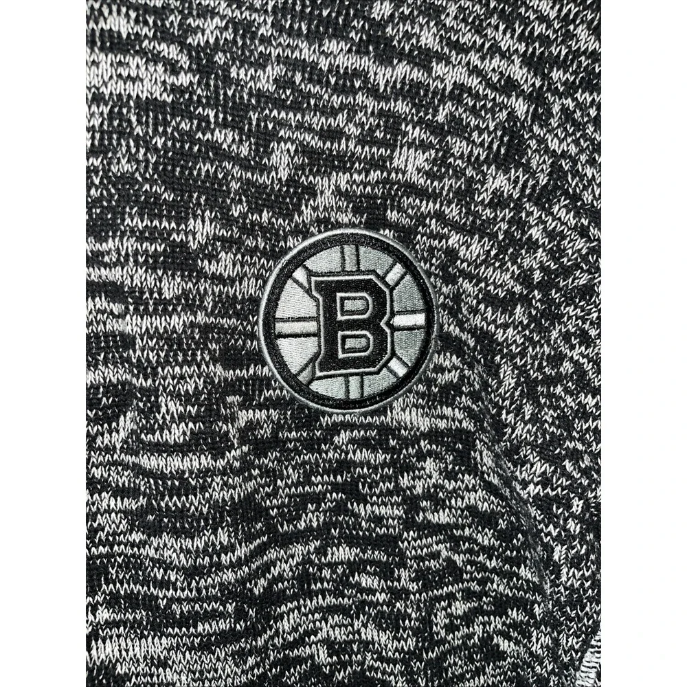 Boston Bruins Old Time Hockey Causeway Collection 1/4 Zip Sweater Gray Black XL